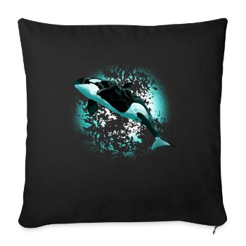 orca - Sofa pillowcase 17,3'' x 17,3'' (45 x 45 cm) - black - Front
