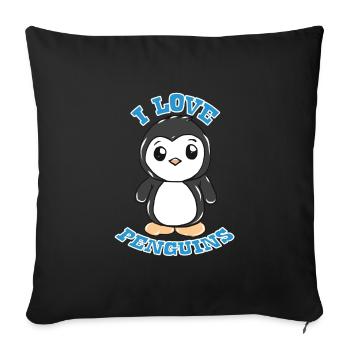 manchot - Housse de coussin décorative 45 x 45 cm - noir - Devant