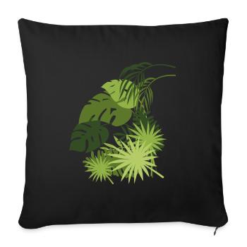 Monstera palm plant gift jungle tropical - Sofa pillowcase 17,3'' x 17,3'' (45 x 45 cm) - black - Front