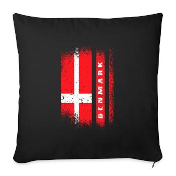 Denmark Flags Design / Gift Copenhagen - Sofa pillowcase 17,3'' x 17,3'' (45 x 45 cm) - black - Front
