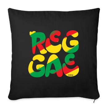 Reggae Vibes Colorful Logo - Sofa pillowcase 17,3'' x 17,3'' (45 x 45 cm) - black - Front
