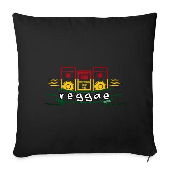 Bannière Reggae Sound System - Housse de coussin décorative 45 x 45 cm - noir - Devant