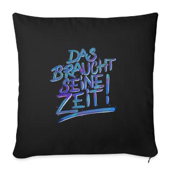 Time - Sofa pillowcase 17,3'' x 17,3'' (45 x 45 cm) - black - Front