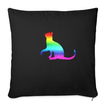 Chat, chat - Housse de coussin décorative 45 x 45 cm - noir - Devant
