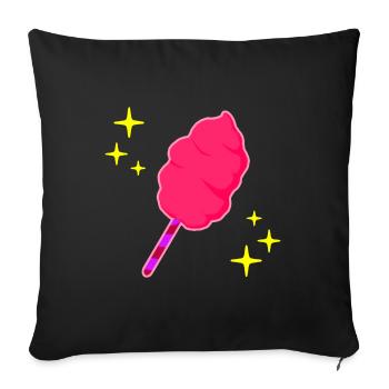 Cotton candy, pink - Sofa pillowcase 17,3'' x 17,3'' (45 x 45 cm) - black - Front