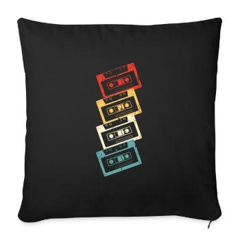 80s music - Sofa pillowcase 17,3'' x 17,3'' (45 x 45 cm) - black - Front