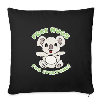 Koala câlin - Housse de coussin décorative 45 x 45 cm - noir - Devant