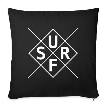 Surf surfer - Sofa pillowcase 17,3'' x 17,3'' (45 x 45 cm) - black - Front