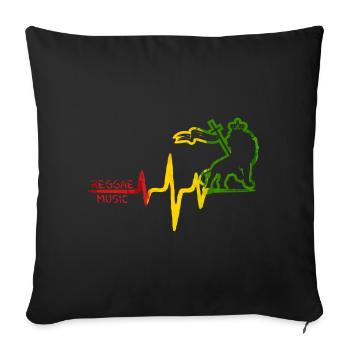 Icône du rythme du reggae Lion - Housse de coussin décorative 45 x 45 cm - noir - Devant