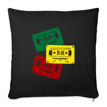 Cassette Colors Trio - Sofa pillowcase 17,3'' x 17,3'' (45 x 45 cm) - black - Front
