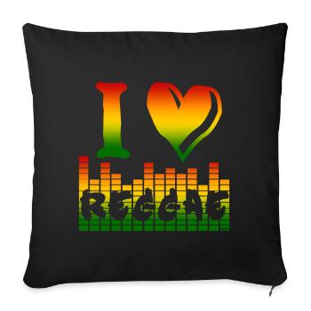 I Love Reggae Rainbow - Sofa pillowcase 17,3'' x 17,3'' (45 x 45 cm) - black - Front