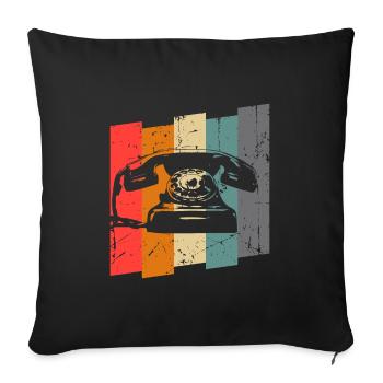 phone - Sofa pillowcase 17,3'' x 17,3'' (45 x 45 cm) - black - Front