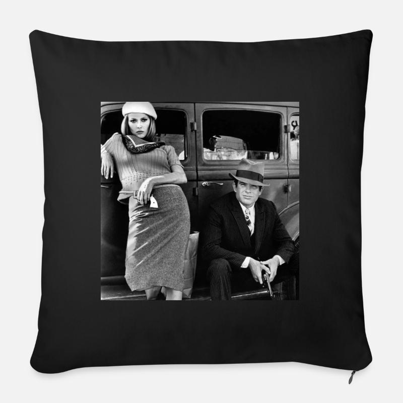 Bonnie & Clyde - Housse de coussin décorative 45 x 45 cm - noir