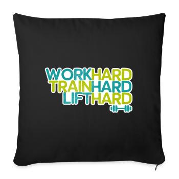 disant: remise en forme - Housse de coussin décorative 45 x 45 cm - noir - Devant