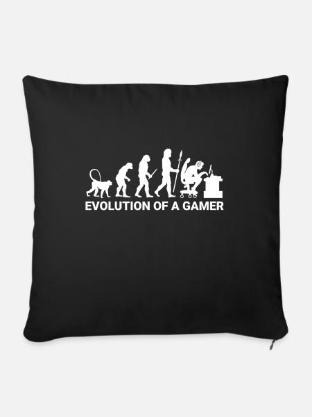 Evolution Gamer - Sofakissenbezug 45 x 45 cm - Schwarz