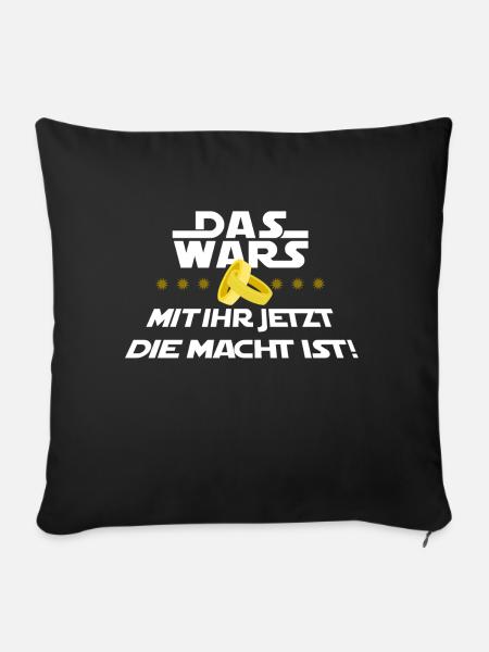Das Wars Spruch Junggesellenabschied Polterabend - Sofakissenbezug 45 x 45 cm - Schwarz