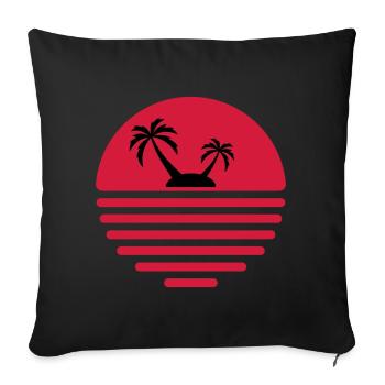 81 Sun Island Sea Palm Trees - Sofa pillowcase 17,3'' x 17,3'' (45 x 45 cm) - black - Front