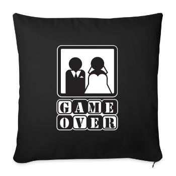 Enterrement de vie de garçon Game Over Sort - Housse de coussin décorative 45 x 45 cm - noir - Devant