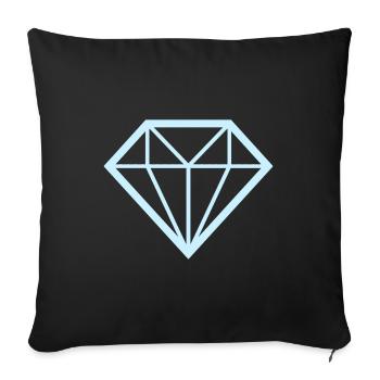 Diamond Geometry Lines - Sofa pillowcase 17,3'' x 17,3'' (45 x 45 cm) - black - Front
