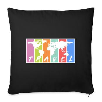 Voyage. Voyage! Voyage - Housse de coussin décorative 45 x 45 cm - noir - Devant