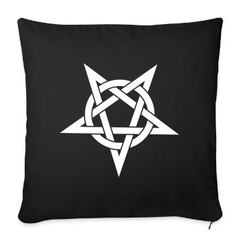 Pentagram - Sofa pillowcase 17,3'' x 17,3'' (45 x 45 cm) - black - Front