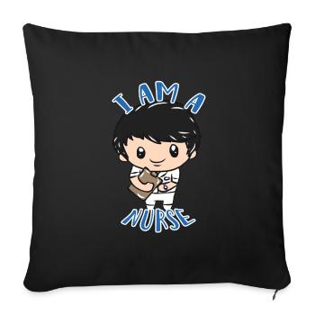 male nurse - Sofa pillowcase 17,3'' x 17,3'' (45 x 45 cm) - black - Front