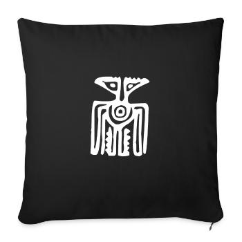 Mysterious Mayan cave painting - Sofa pillowcase 17,3'' x 17,3'' (45 x 45 cm) - black - Front