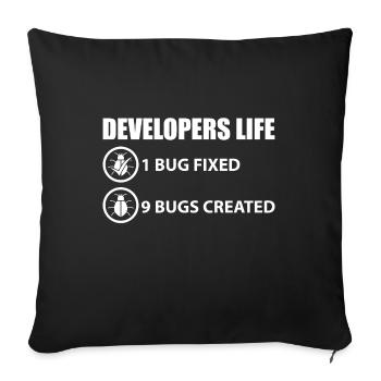 Programmer joke - Sofa pillowcase 17,3'' x 17,3'' (45 x 45 cm) - black - Front