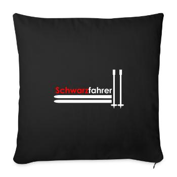 Schwarzfahrer Piste - Sofakissenbezug 45 x 45 cm - Schwarz - Vorne