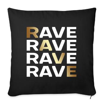 RAVE TECHNO RAVER - Sofa pillowcase 17,3'' x 17,3'' (45 x 45 cm) - black - Front