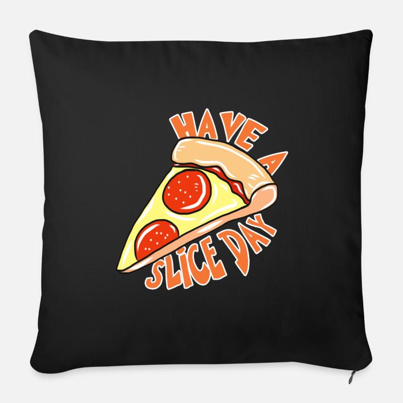 Pizza - Sofakissenbezug 45 x 45 cm - Schwarz