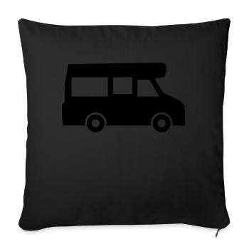 Caravan Logo Design Icon - Sofa pillowcase 17,3'' x 17,3'' (45 x 45 cm) - black - Front