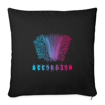Accordéon Design / Instrument de musique Accordion - Housse de coussin décorative 45 x 45 cm - noir - Devant