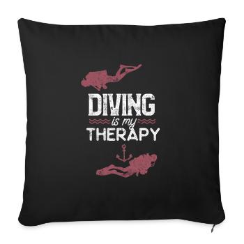Dive diving - Sofa pillowcase 17,3'' x 17,3'' (45 x 45 cm) - black - Front