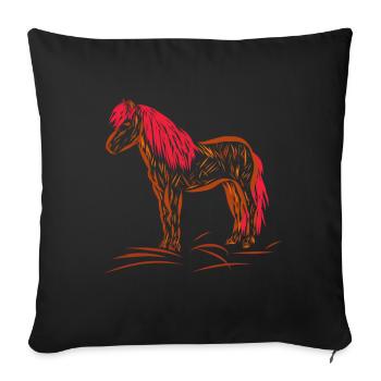 Horse - Sofa pillowcase 17,3'' x 17,3'' (45 x 45 cm) - black - Front