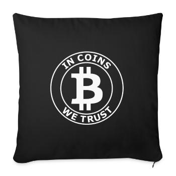 Bitcoin et Hodler - Housse de coussin décorative 45 x 45 cm - noir - Devant