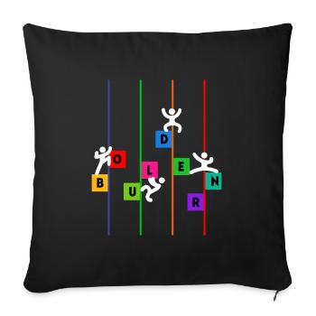 Bouldering Boulderer Climbing Mountaineering Funny - Sofa pillowcase 17,3'' x 17,3'' (45 x 45 cm) - black - Front