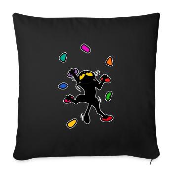Boulder chat chat escalade escalade Escalade Drôle - Housse de coussin décorative 45 x 45 cm - noir - Devant