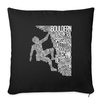 Alpiniste Boulder Escalader Paroi rocheuse - Housse de coussin décorative 45 x 45 cm - noir - Devant