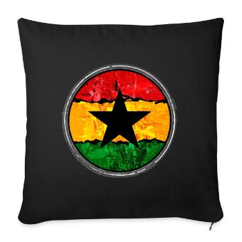 Rasta avec l’étoile - Housse de coussin décorative 45 x 45 cm - noir - Devant