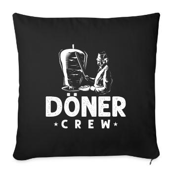 doner crew - Sofa pillowcase 17,3'' x 17,3'' (45 x 45 cm) - black - Front