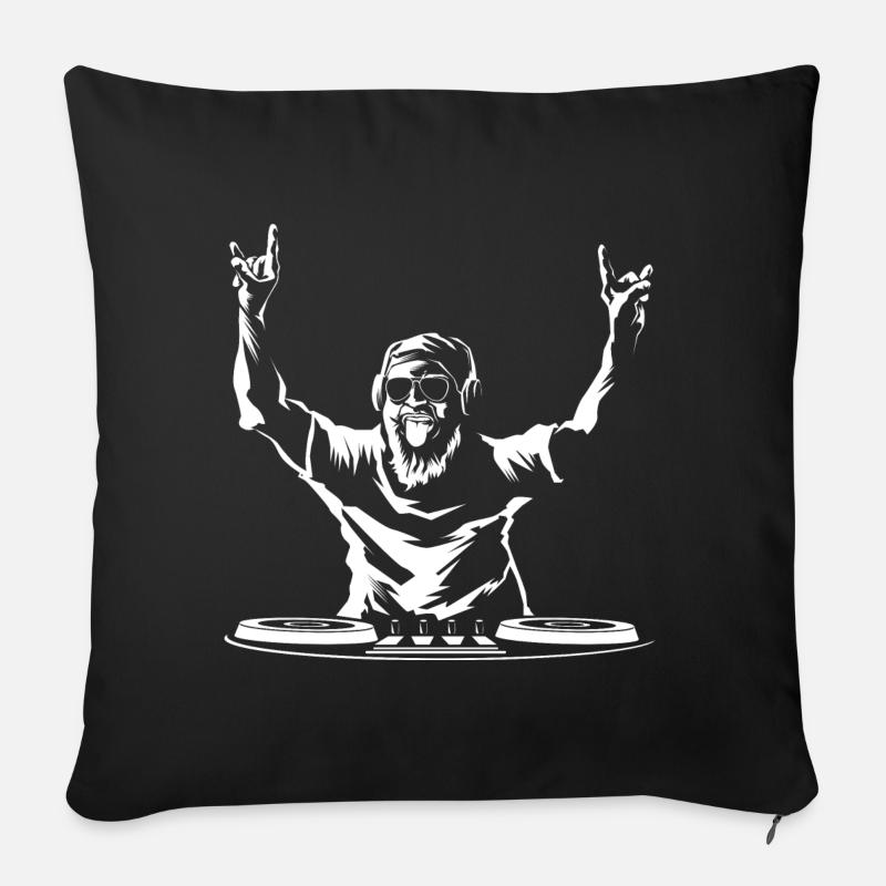 dj party - Sofakissenbezug 45 x 45 cm - Schwarz