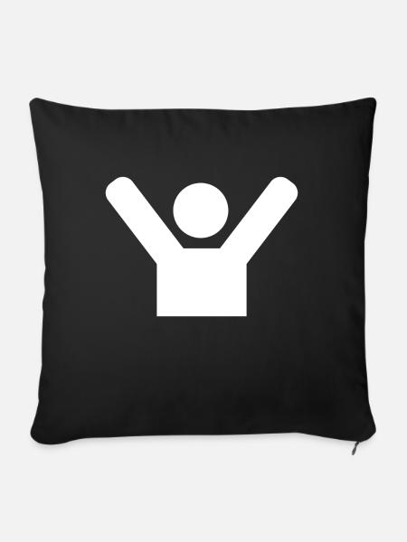 Hände Hoch Symbol - Sofakissenbezug 45 x 45 cm - Schwarz