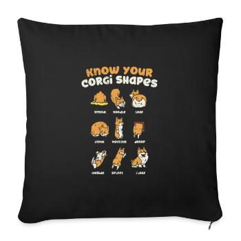 Corgi - Sofa pillowcase 17,3'' x 17,3'' (45 x 45 cm) - black - Front