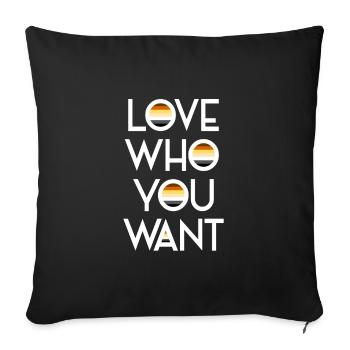 Love who you want LGBT Bear Gay Pride Bear CSD - Sofa pillowcase 17,3'' x 17,3'' (45 x 45 cm) - black - Front