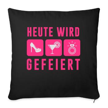 Team Braut - Bridal Shower - Party - JGA - Sofakissenbezug 45 x 45 cm - Schwarz - Vorne