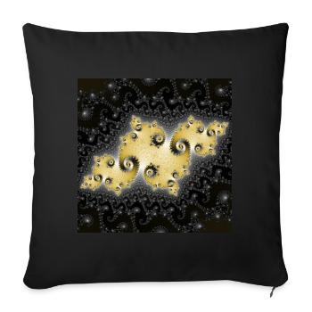 T-shirt fractal galaxy gold gift idea - Sofa pillowcase 17,3'' x 17,3'' (45 x 45 cm) - black - Front