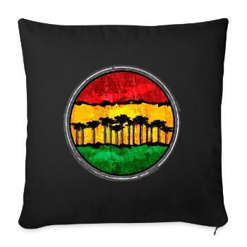 African sunset with reggae motif - Sofa pillowcase 17,3'' x 17,3'' (45 x 45 cm) - black - Front