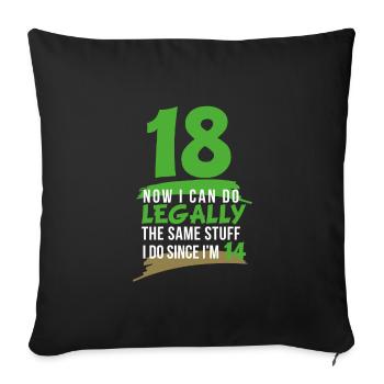 18ème anniversaire Dix-huit ans Printemps - Housse de coussin décorative 45 x 45 cm - noir - Devant