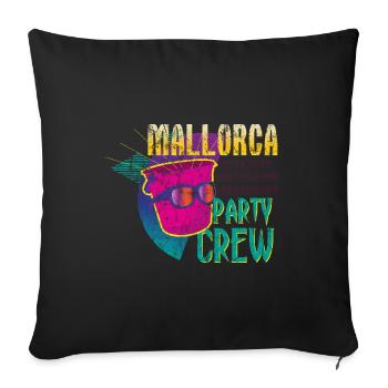 Mallorca party crew - Sofa pillowcase 17,3'' x 17,3'' (45 x 45 cm) - black - Front